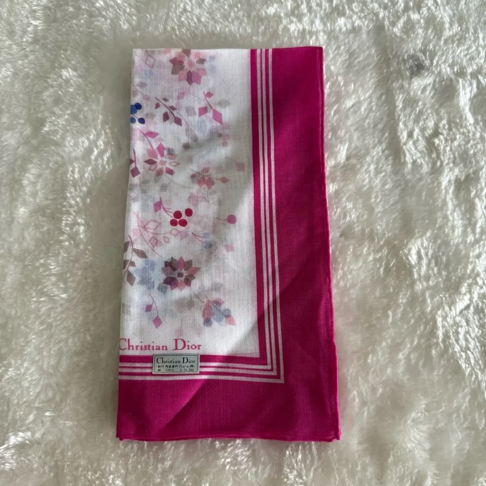 Dior Pink Floral Handkerchief